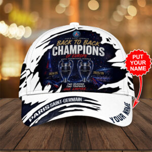 Personalized Paris Saint-Germain Champions of Europe 25/26 Classic Cap - TANTN23545