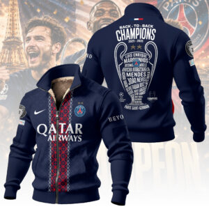 Paris Saint-Germain Champions of Europe 25/26 Thick Knit Fleece Jacket - TANTN23527