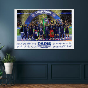 Paris Saint-Germain 25/26 Champions League Champions Rectangle Canvas With Inner Frame - HOATT18447
