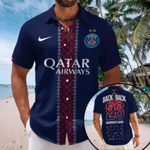 Paris Saint-Germain 25/26 Champions League Champions Short Sleeve Button-Down Shirt – TMTHU6635