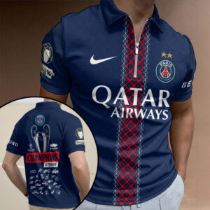 Paris Saint-Germain 25/26 Champions League Champions Zip Polo Shirt - HOATT18446