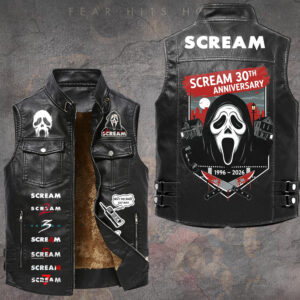 Scream 30th Anniversary Premium 2D Sleeveless Leather Vest - GNE6814