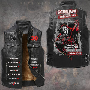 Scream 30th Anniversary Premium 2D Sleeveless Leather Vest - GNE6815