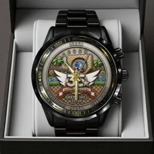 Sonic the Hedgehog 35th Anniversary Black Stainless Steel Watch - TANTN23994