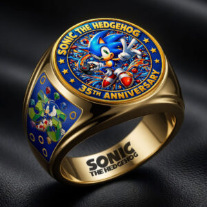 Sonic the Hedgehog 35th Anniversary 3D Engraved Ring - GNE7286