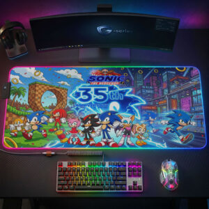 Sonic the Hedgehog 35th Anniversary Custom Gaming Desk Mat - TMTHU7141