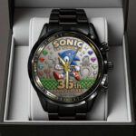 Sonic the Hedgehog 35th Anniversary Black Stainless Steel Watch – TANTN23989