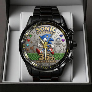 Sonic the Hedgehog 35th Anniversary Black Stainless Steel Watch - TANTN23989