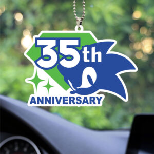 Sonic the Hedgehog 35th Anniversary Custom shape 2-sided Acrylic Car Ornament - TANTN23995