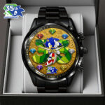 Sonic the Hedgehog 35th Anniversary Black Stainless Steel Watch – GNE7348