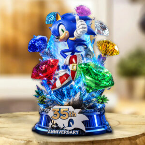 Sonic the Hedgehog 35th Anniversary Custom Shape Acrylic Plaque - GNE7205