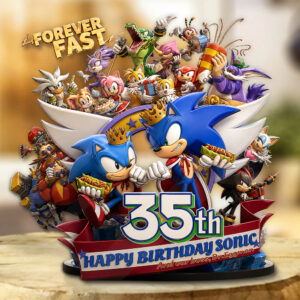 Sonic the Hedgehog 35th Anniversary Custom Shape Acrylic Plaque - GNE7248