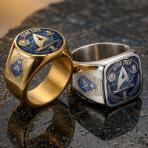 Star Trek 60th Anniversary 3D Engraved Ring - TANTN23388