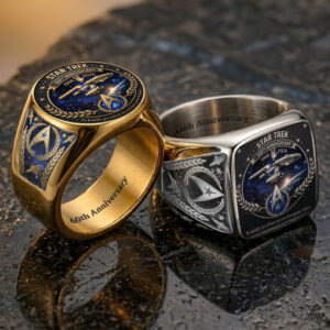 Star Trek 60th Anniversary 3D Engraved Ring - TANTN23246