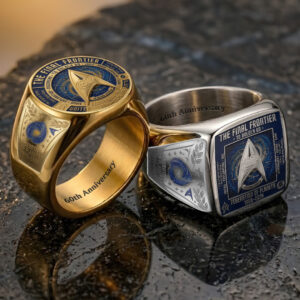 Star Trek 60th Anniversary 3D Engraved Ring - TANTN23387