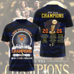 New York Knicks NBA Finals Champions 2026 3D Apparel - TMTHU6928