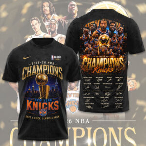 New York Knicks 2026 NBA Finals Champions 3D Apparel - TMTHU6938