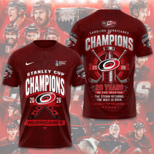 Carolina Hurricanes 2026 Stanley Cup Champions 3D Apparel - TMTHU6965