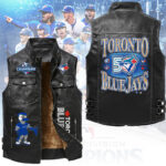 Toronto Blue Jays 50th Anniversary Premium 2D Sleeveless Leather Vest – TANTN23342