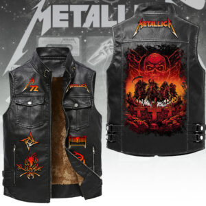 Metallica Tour 2026 Premium 2D Sleeveless Leather Vest - TANTN23395