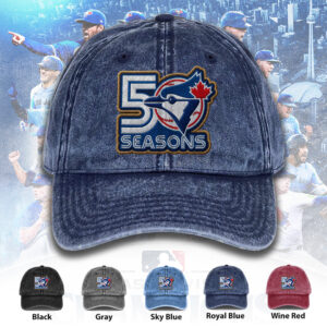 Toronto Blue Jays 50th Anniversary Wash Denim Cap - TANTN23618