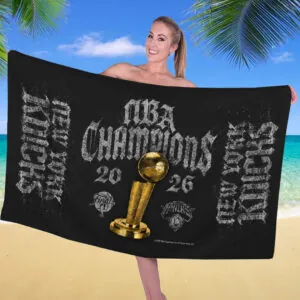 New York Knicks NBA Finals Champions 2026 Rectangle Beach Towel - TANTN23621