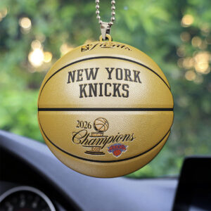 New York Knicks NBA Finals Champions 2026 Custom shape 2-sided Acrylic Car Ornament - TANTN23626