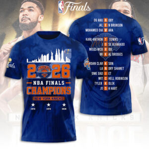 New York Knicks NBA Finals Champions 2026 3D Apparel - TANTN23666