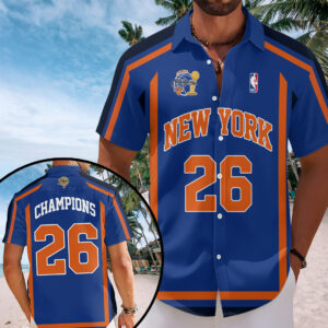 New York Knicks NBA Finals Champions 2026 Short Sleeve Button-Down Shirt – TANTN23674
