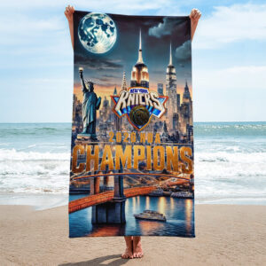 New York Knicks NBA Finals Champions 2026 Rectangle Beach Towel - TANTN23795