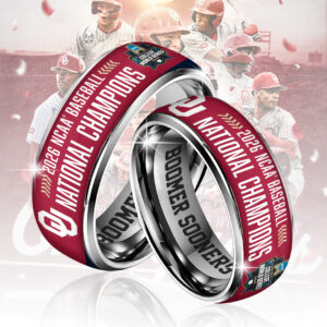 Oklahoma Sooners 2026 NCAA Baseball Men's College World Series Champions Custom Alloy Ring - TANTN23835