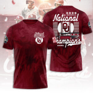 Oklahoma Sooners 2026 NCAA Baseball Men's College World Series Champions 3D Apparel - TANTN23840