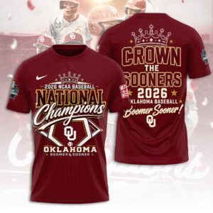 Oklahoma Sooners 2026 NCAA Baseball Men's College World Series Champions 3D Apparel - TANTN23858