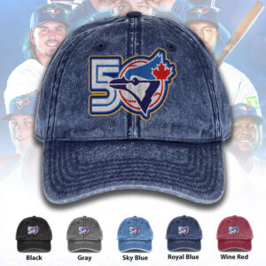 Toronto Blue Jays 50th Anniversary Wash Denim Cap - TANTN23617