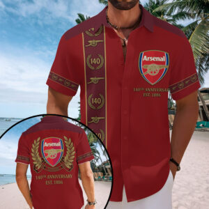 Arsenal FC 140th Anniversary Short Sleeve Button-Down Shirt – TMTHU7225