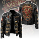 Arsenal FC 140th Anniversary Motorcycle Leather Jacket – TANTN23937