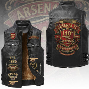Arsenal FC 140th Anniversary Premium 2D Sleeveless Leather Vest - TANTN23938