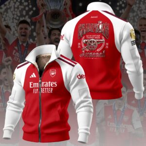 Arsenal FC Premier League Champions 25/26 Thick Knit Fleece Jacket - HOATT19926