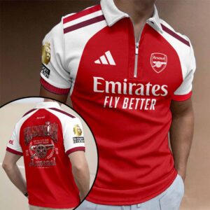 Arsenal FC Premier League Champions 25/26 Zip Polo Shirt - HOATT19925