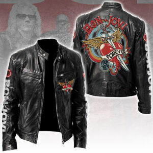 Bon Jovi Tour 2026 Motorcycle Leather Jacket - TANTN24274