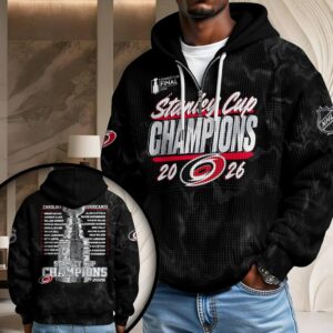 Carolina Hurricanes 2026 Stanley Cup Champions 3D Unisex Waffle Hoodie - HOATT19236