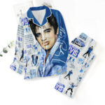 Elvis Presley Satin Pajama Set with Piping – TMTHU7373