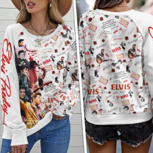 Elvis Presley Round Neck Raglan Sleeve Sweatshirt – TMTHU7309