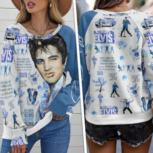 Elvis Presley Round Neck Raglan Sleeve Sweatshirt – TMTHU7500