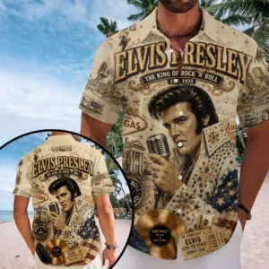 Elvis Presley Short Sleeve Button-Down Shirt – TANTN23924