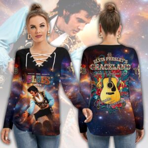 Elvis Presley Elvis Week 2026 Women’s Long Sleeve Neckline Tie Sweatshirt – HOATT19551