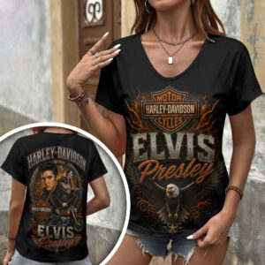 Elvis Presley 3D Women’s V-Neck T-Shirt - TANTN24451