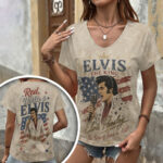 Elvis Presley 3D Women’s V-Neck T-Shirt – TANTN24453