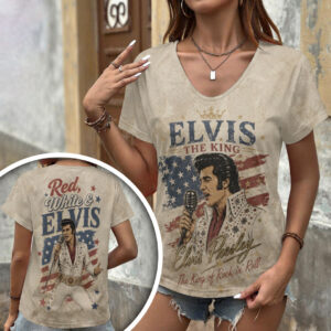 Elvis Presley 3D Women’s V-Neck T-Shirt - TANTN24453
