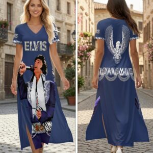 Elvis Presley Short Sleeve Maxi Dress - HOATT19703